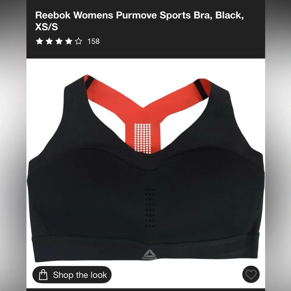 Reebok Black Purmove Sports Bra - Picture 1 of 5